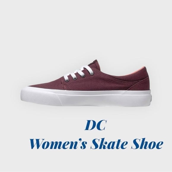 NWOT DC Women's Trase TX Skate Shoe, Wine, 11W New Never Worn - Picture 1 of 9